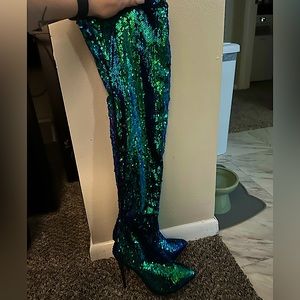 Sequin Boots